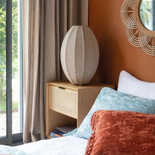 Blanc D'ivoire Lampe CALYPSO En Toile De Jute