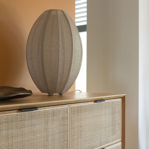Blanc D'ivoire Lampe CALYPSO En Toile De Jute