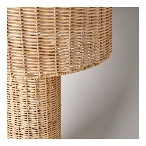 Blanc D'ivoire Lampe JEANNE En Rotin - ø 38 X 56 Cm