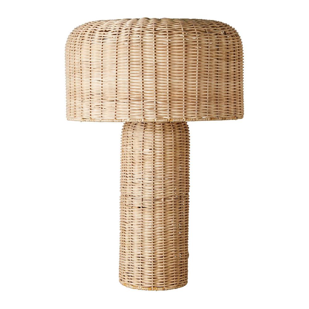 blanc d'ivoire Lampe JEANNE en rotin - ø 38 x 56 cm blanc d'ivoire Lampe JEANNE en rotin - ø 38 x 56 cm