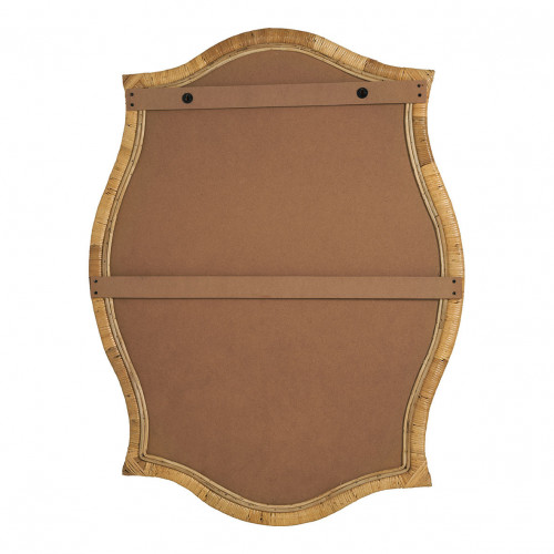 Blanc D'ivoire Miroir ANNA En Rotin - H. 120 Cm