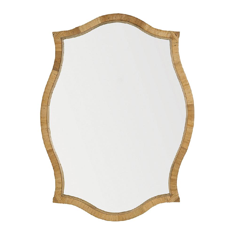 blanc d'ivoire Miroir ANNA en rotin - H. 120 cm