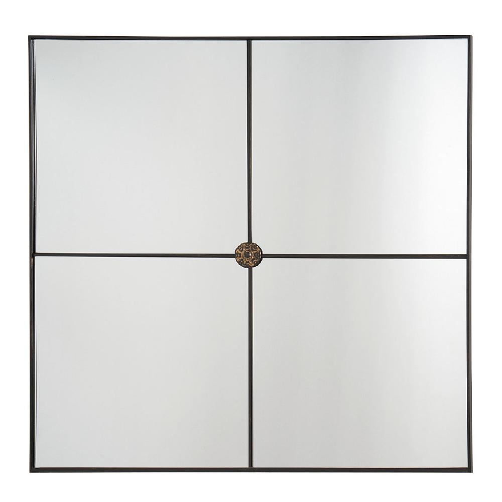 blanc d'ivoire Miroir BASILE en métal noir - H. 80 cm