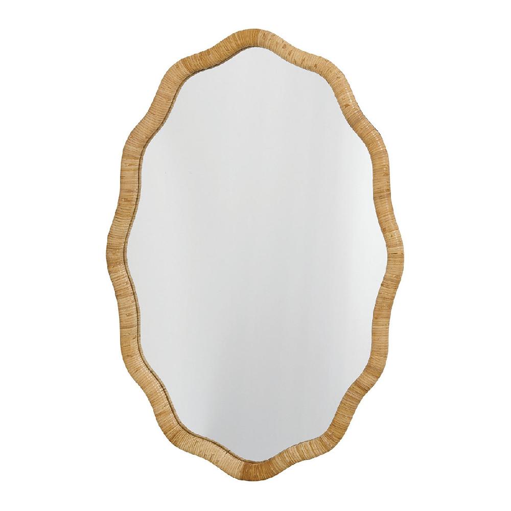 blanc d'ivoire Miroir LOLA en rotin - H. 90 cm