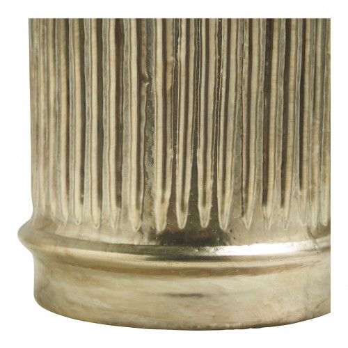 Blanc D'ivoire Photophore Vase Strié Doré