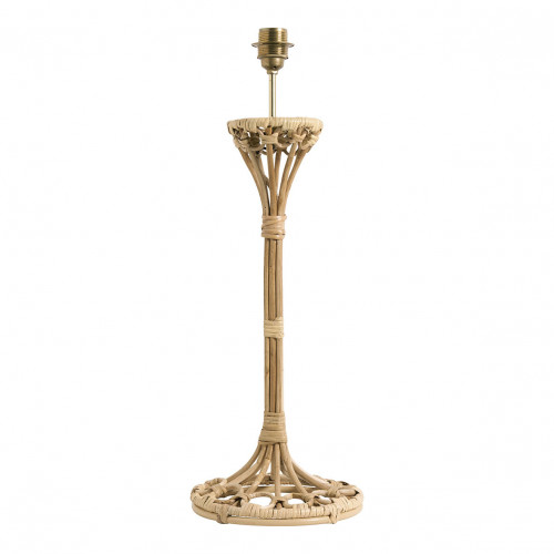 Blanc D'ivoire Pied De Lampe SALOMÉ En Rotin