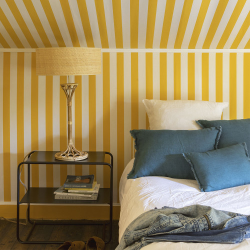 Blanc D'ivoire Pied De Lampe SALOMÉ En Rotin