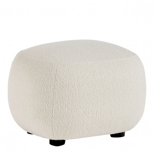 Blanc D'ivoire Pouf LISETTE En Bouclette - Crème