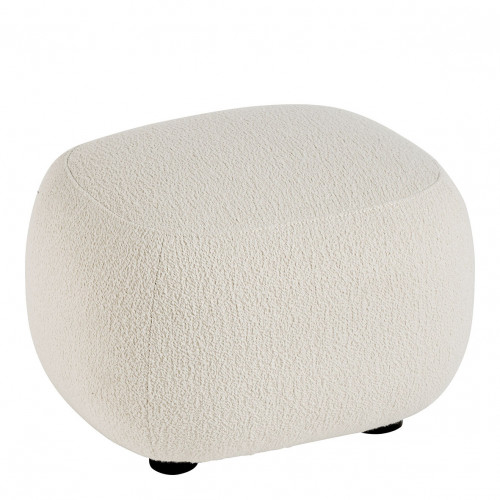 Blanc D'ivoire Pouf LISETTE En Bouclette - Crème