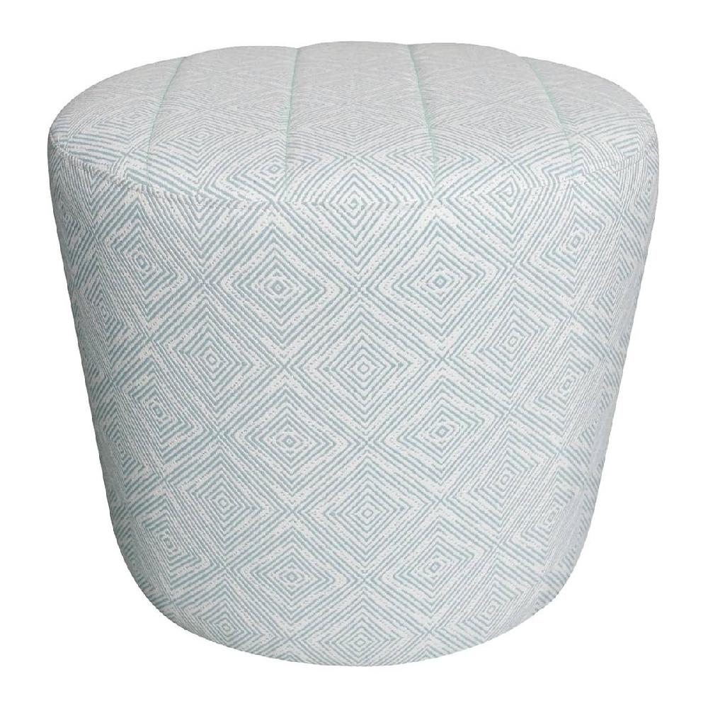 blanc d'ivoire pouf stockholm turquoise et écru