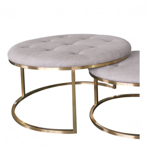 Blanc D'ivoire Set 2 Poufs Yasmina Ficelle