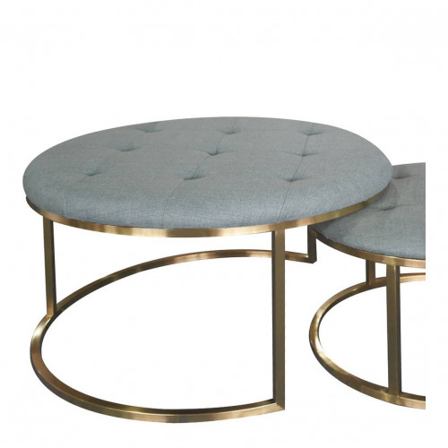 Blanc D'ivoire Set 2 Poufs Yasmina Sauge