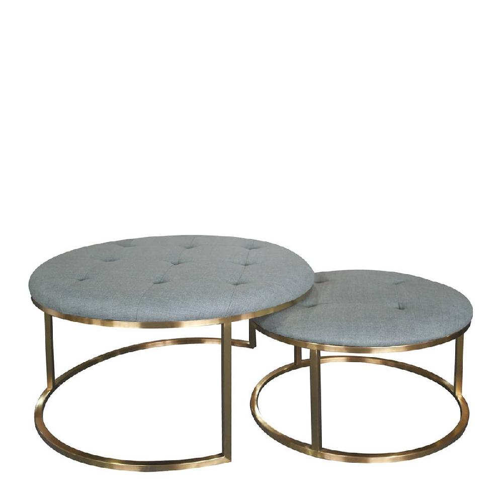 blanc d'ivoire set 2 poufs yasmina sauge