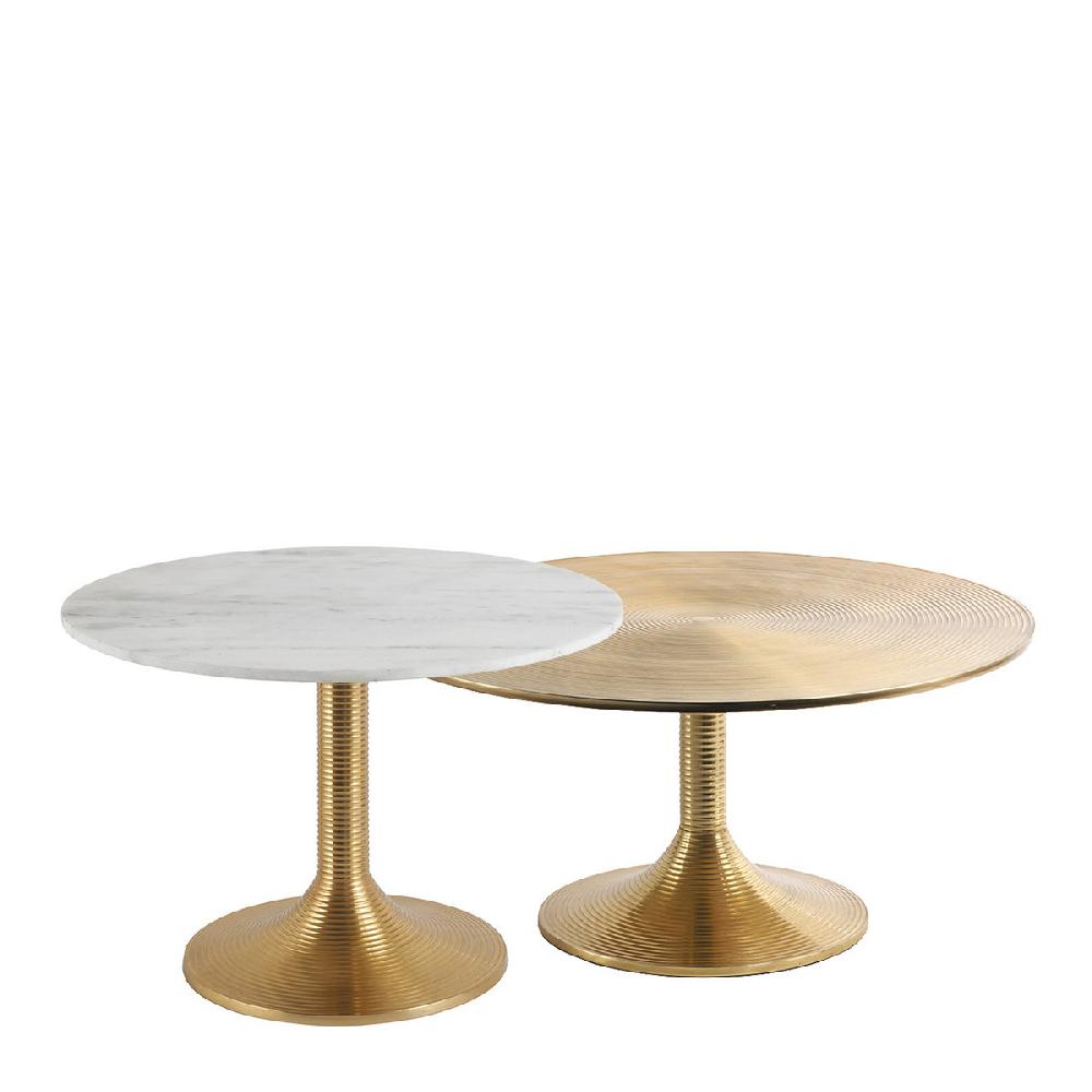 blanc d'ivoire Set de 2 tables basses CHARLOTTE