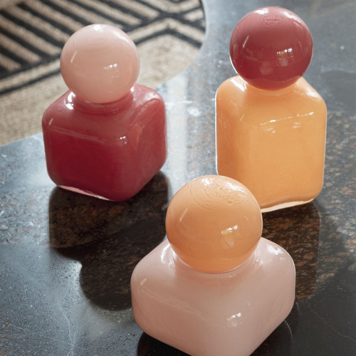 Blanc D'ivoire Set De 3 Boîtes PIPA En Verre