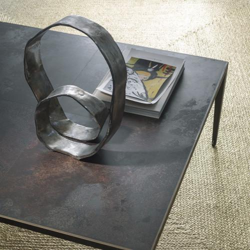 Blanc D'ivoire Statue INFINITE En Métal - Champagne