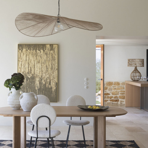 Blanc D'ivoire Suspension ALBA En Jute - ø 150 Cm