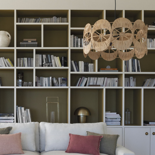 Blanc D'ivoire Suspension BAILA En Raphia - ø 60 Cm