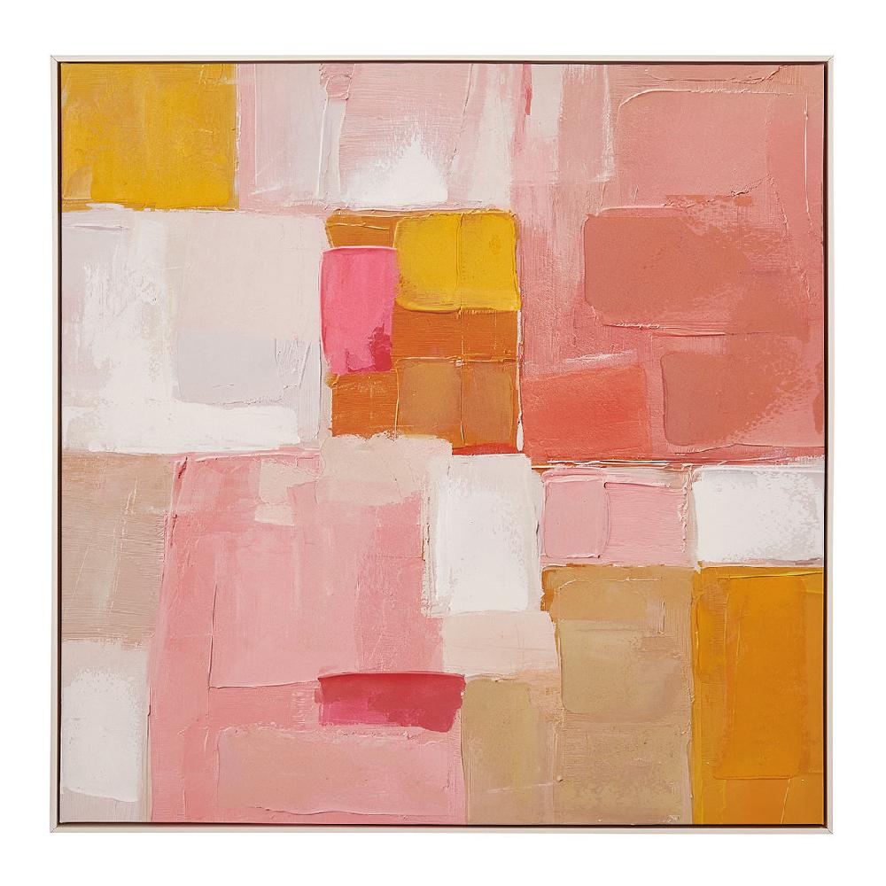 blanc d'ivoire Tableau ÉVEIL PASTEL - 90 x 90 cm