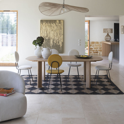 Blanc D'ivoire Tapis DIAMANT En Jute - 300 X 200 Cm