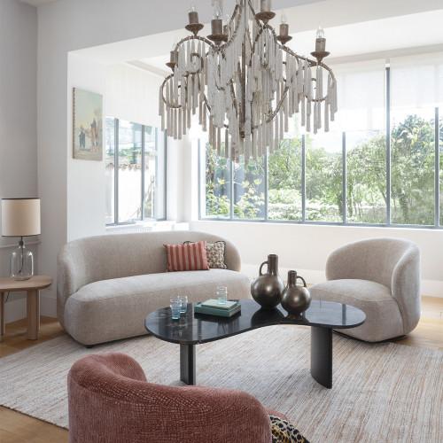 Blanc D'ivoire Tapis DINAN Coton Et Jute 300x200