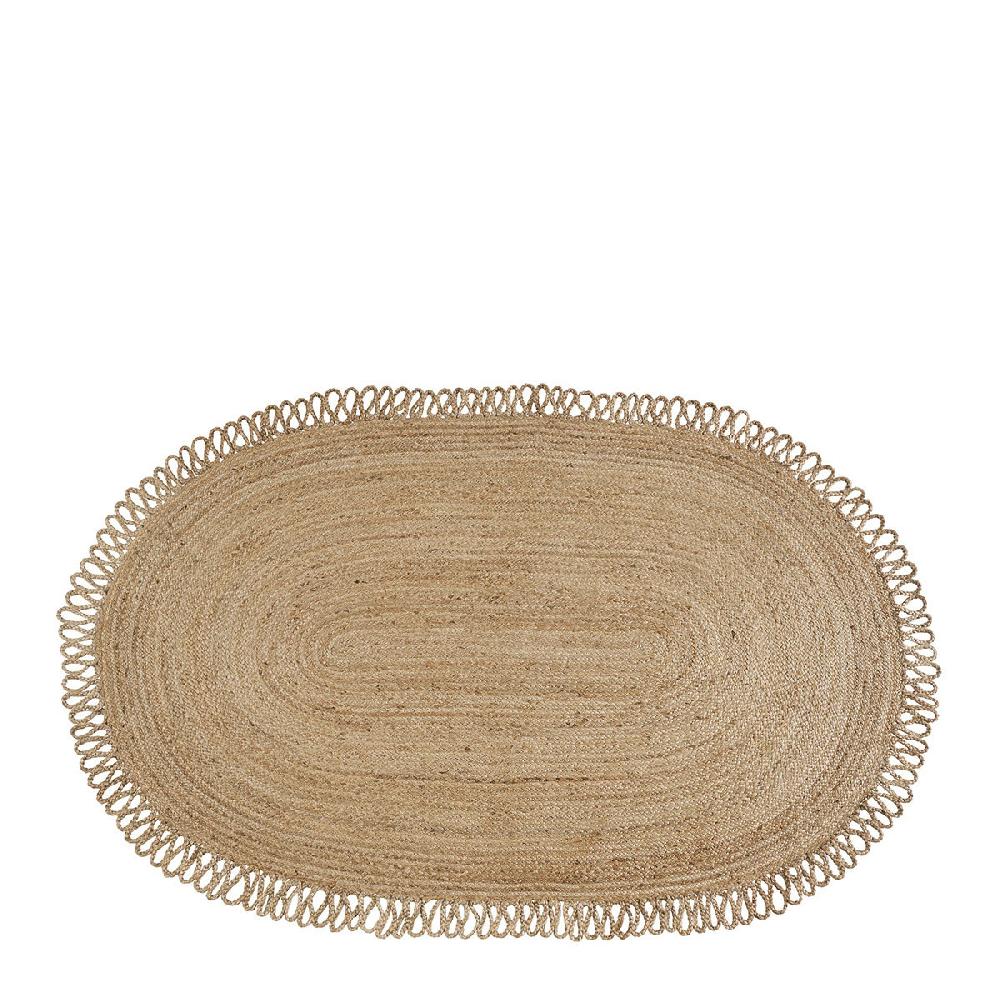 blanc d'ivoire Tapis OVALE en jute - 250 x 140 cm