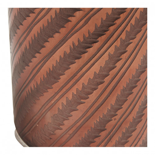 Blanc D'ivoire Vase Feuillage Doré Cuivré Brillant