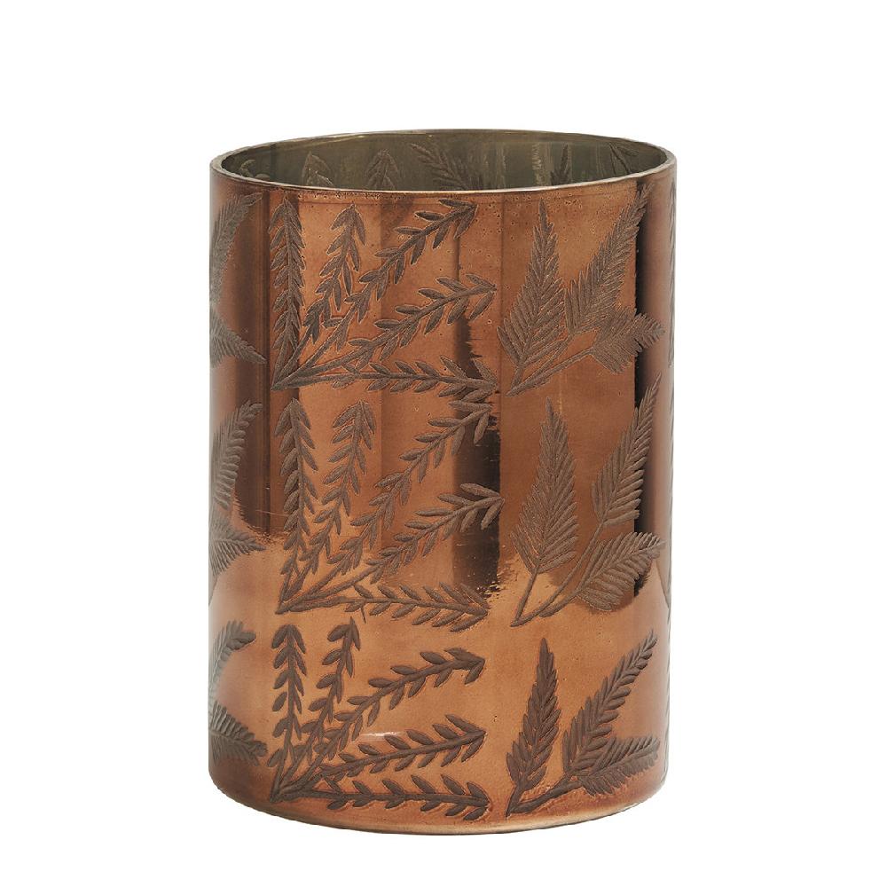 blanc d'ivoire Vase Feuillage doré cuivré brillant