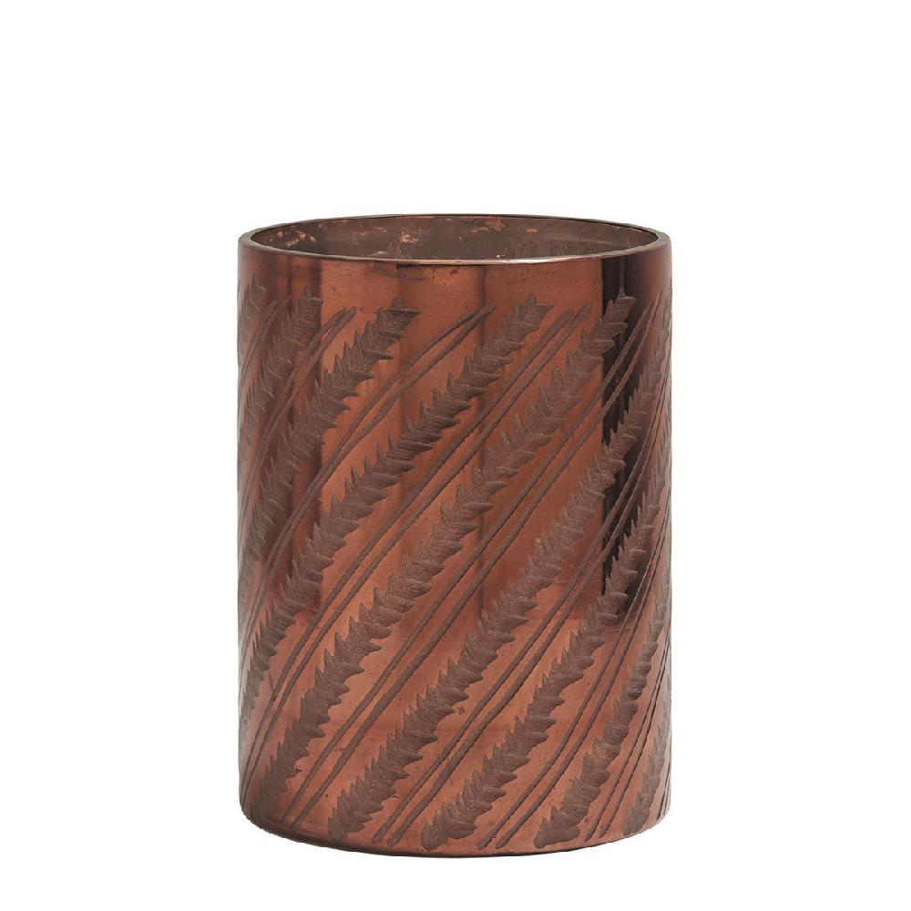 blanc d'ivoire Vase Feuillage doré cuivré brillant