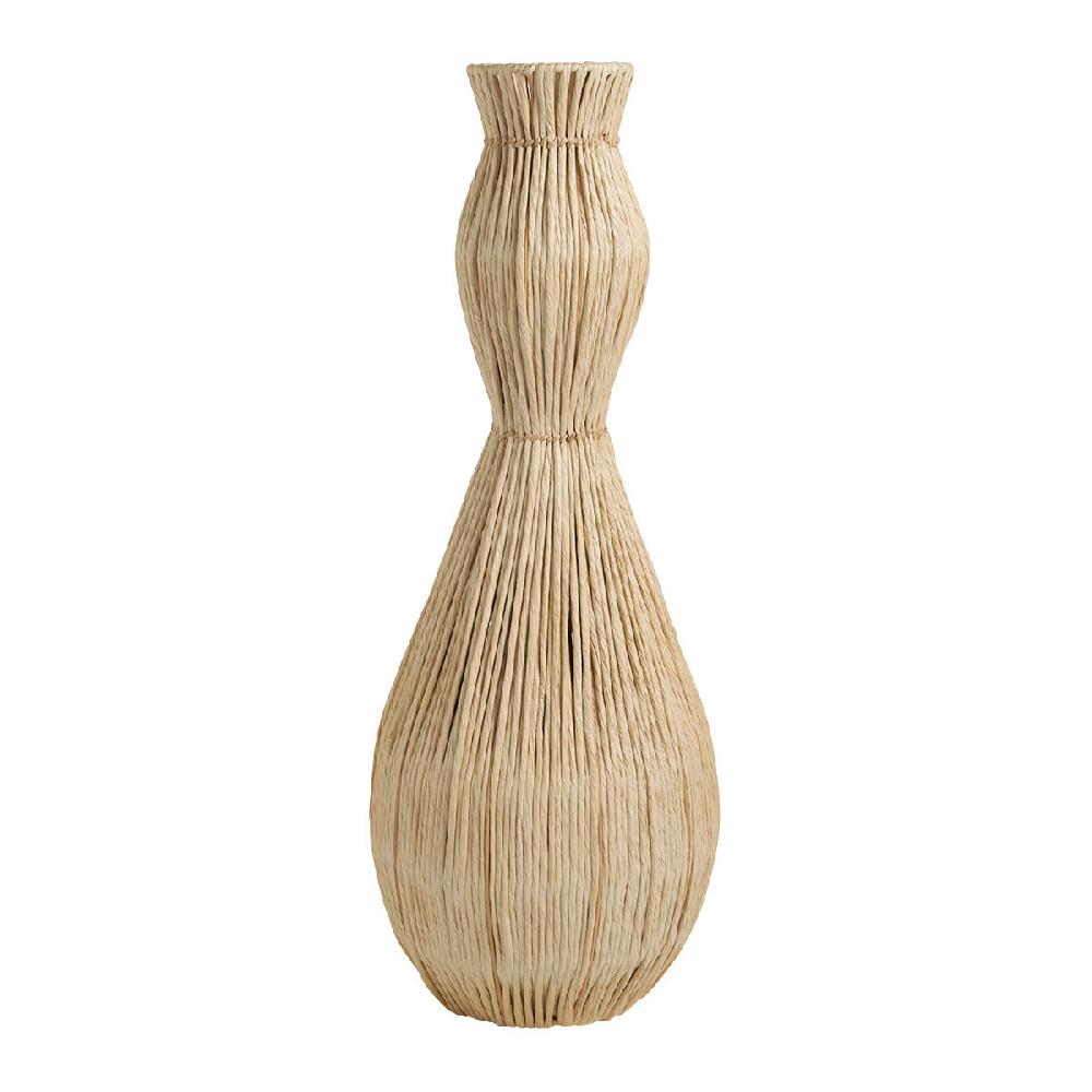 blanc d'ivoire Vase MYA en rotin et métal - H. 81 m