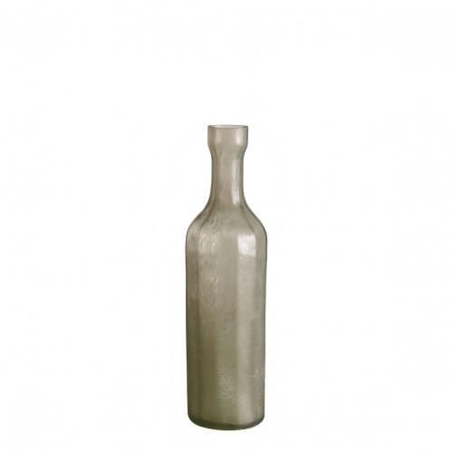 Blanc D'ivoire Vase OCTAVE En Verre Givré Gris