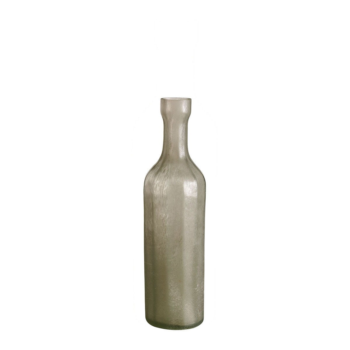 blanc d'ivoire Vase OCTAVE en verre givré gris