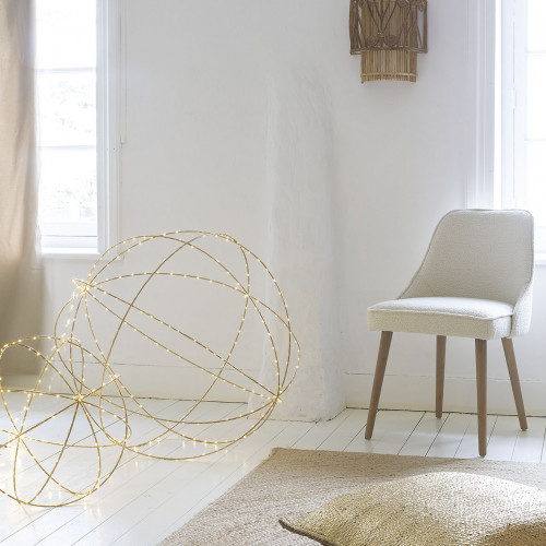 Blanc D'ivoire Boule Lumineuse HÉLIOS - Moyen Modèle - ø 50 Cm