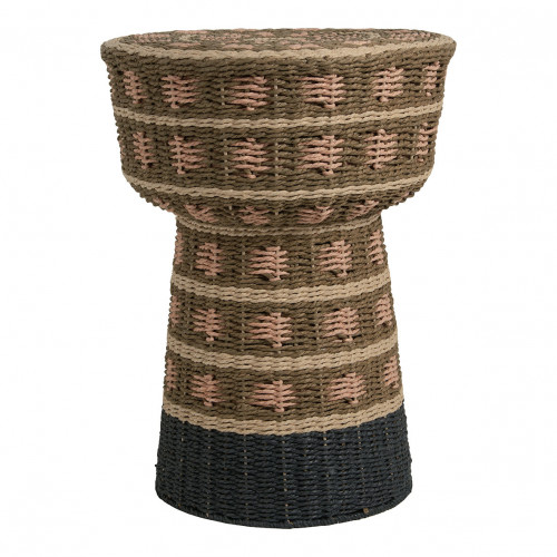 Blanc D'ivoire Bout De Canapé JAYA En Corde De Papier