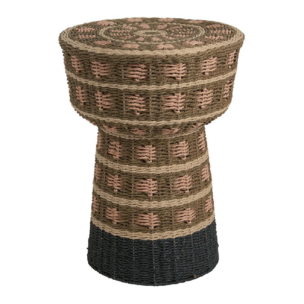 blanc d'ivoire Bout de canapé JAYA en corde de papier