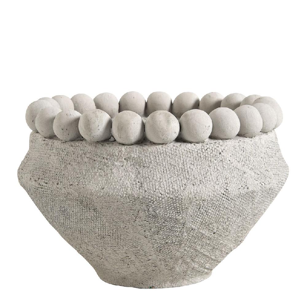 blanc d'ivoire Cache-pot ALÉO en ciment gris clair - Grand modèle - 23 5 x 23 5 x 15 5 cm