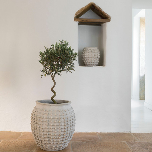 Blanc D'ivoire Cache-pot CLÉIA En Ciment Gris Clair - Grand Modèle - 51 5 X 51 5 X 51 5 Cm