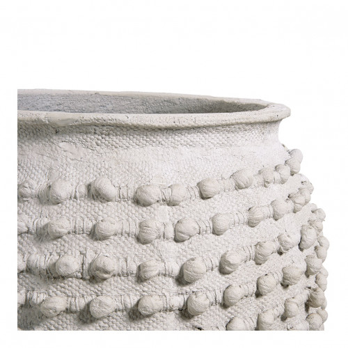 Blanc D'ivoire Cache-pot CLÉIA En Ciment Gris Clair - Moyen Modèle - 42 X 42 X 44 Cm