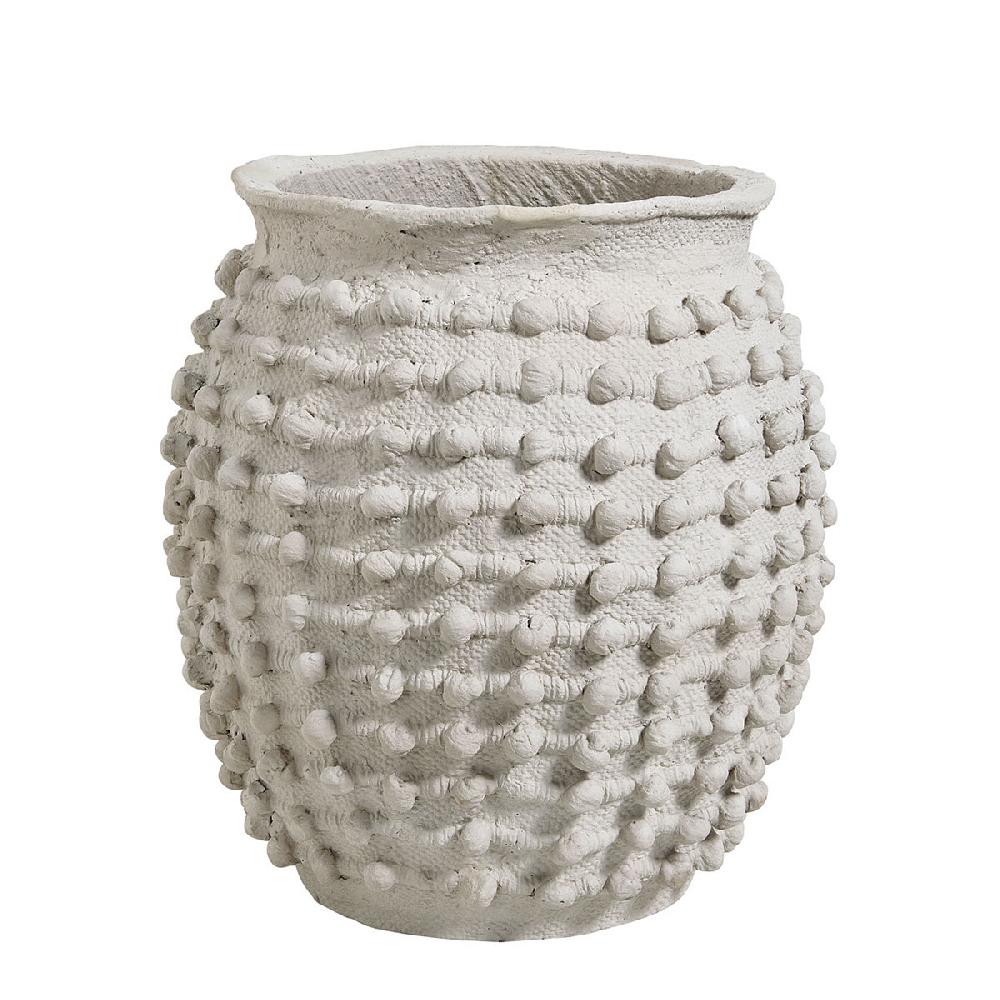 blanc d'ivoire Cache-pot CLÉIA en ciment gris clair - Moyen modèle - 42 x 42 x 44 cm
