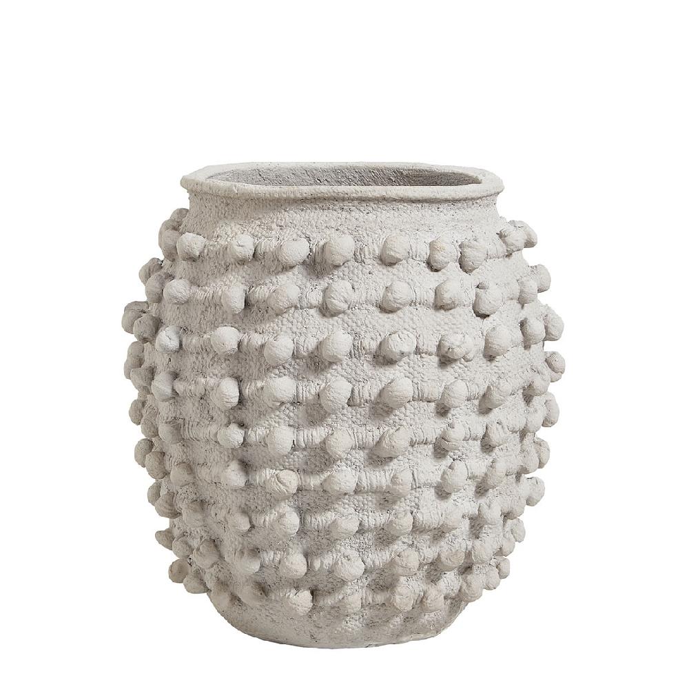 blanc d'ivoire Cache-pot CLÉIA en ciment gris clair - Petit modèle - 37 5 x 37 x 37 cm