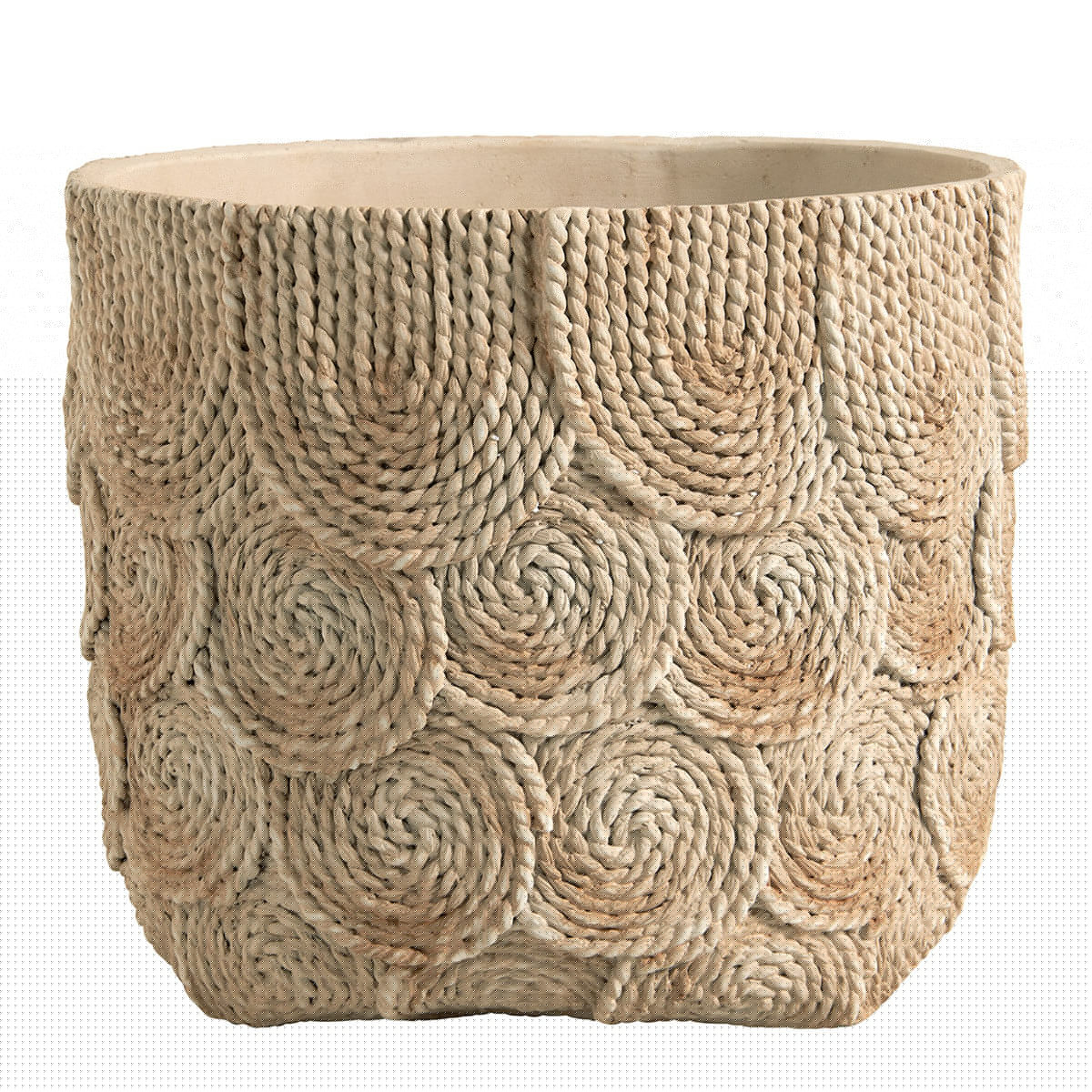 blanc d'ivoire Cache-pot OSA en ciment crème - Grand modèle - 31 5 x 31 5 x 26 5 cm