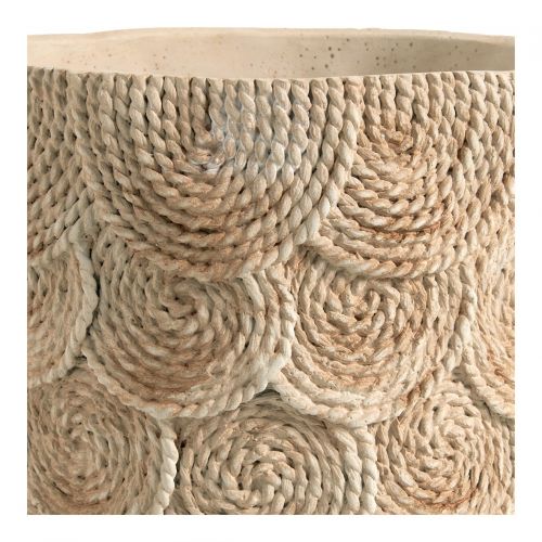 Blanc D'ivoire Cache-pot OSA En Ciment Crème - Moyen Modèle - 27 X 26 5 X 23 5 Cm