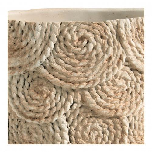 Blanc D'ivoire Cache-pot OSA En Ciment Crème - Petit Modèle - 21 X 20 5 X 18 5 Cm