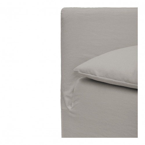 Blanc D'ivoire Canapé GABRIEL En Lin Mélangé - Gris Clair