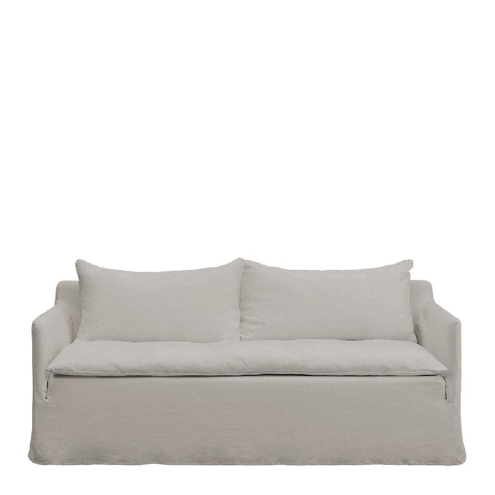 blanc d'ivoire Canapé GABRIEL en lin mélangé - Gris clair