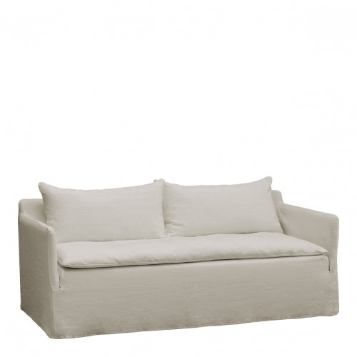 Blanc D'ivoire Canapé GABRIEL En Lin Mélangé - Naturel