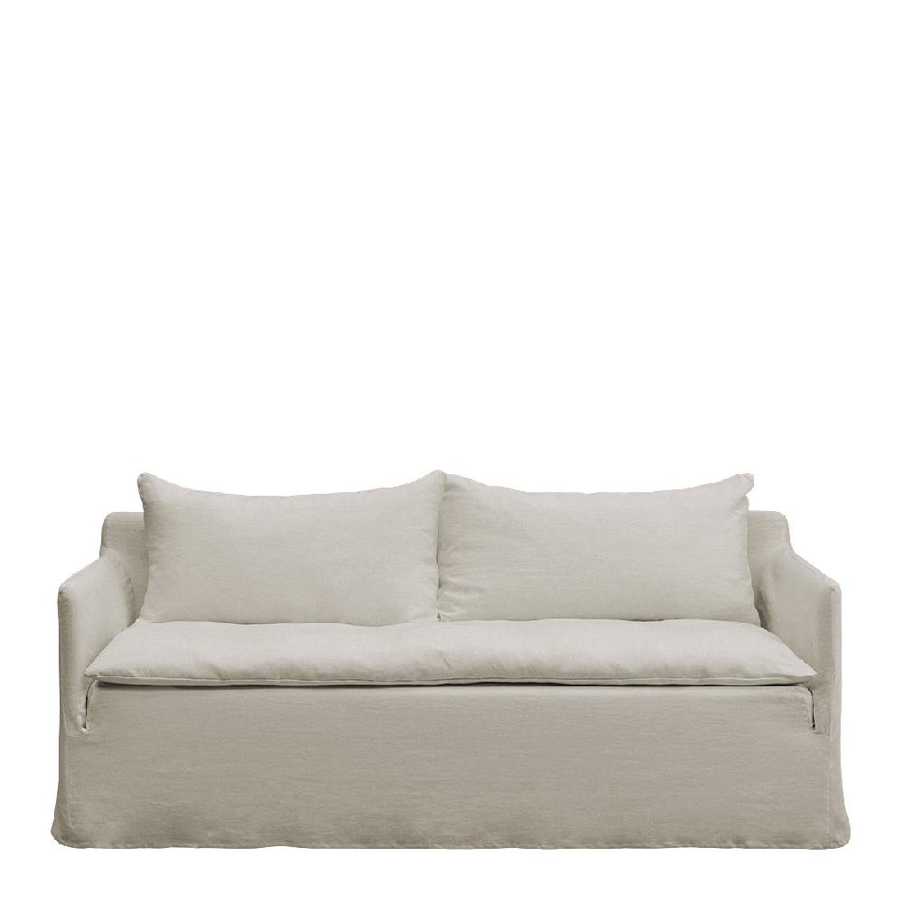blanc d'ivoire Canapé GABRIEL en lin mélangé - Naturel