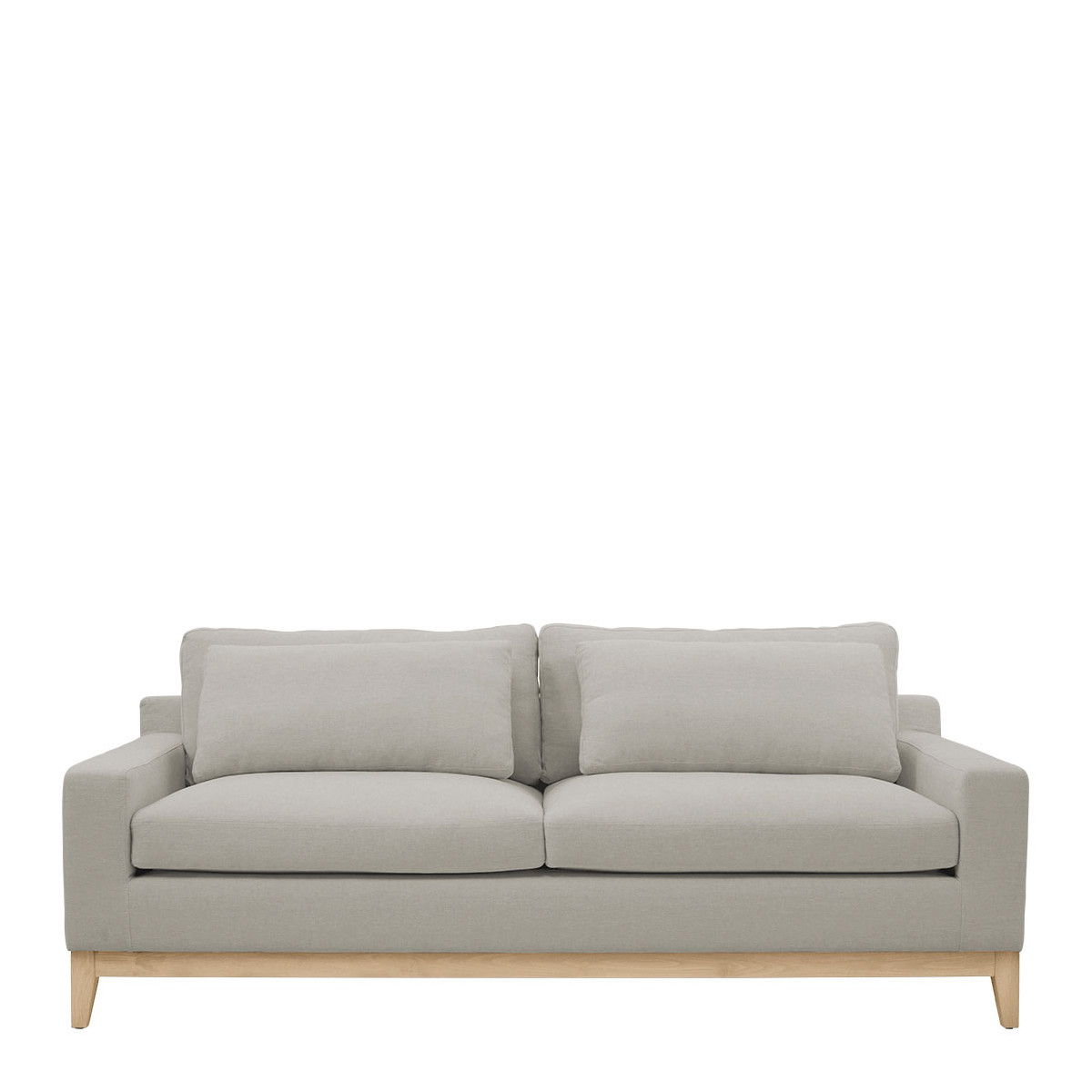 blanc d'ivoire Canapé LÉONORE en lin mélangé - Gris clair