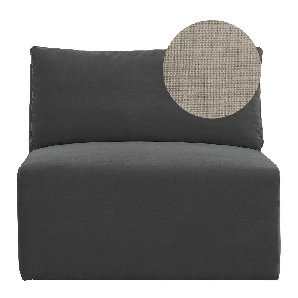 blanc d'ivoire Canapé LOU en lin - Beige - Module central - L. 91.5 cm