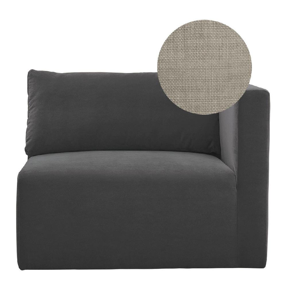 blanc d'ivoire Canapé LOU en lin - Beige - Module droit